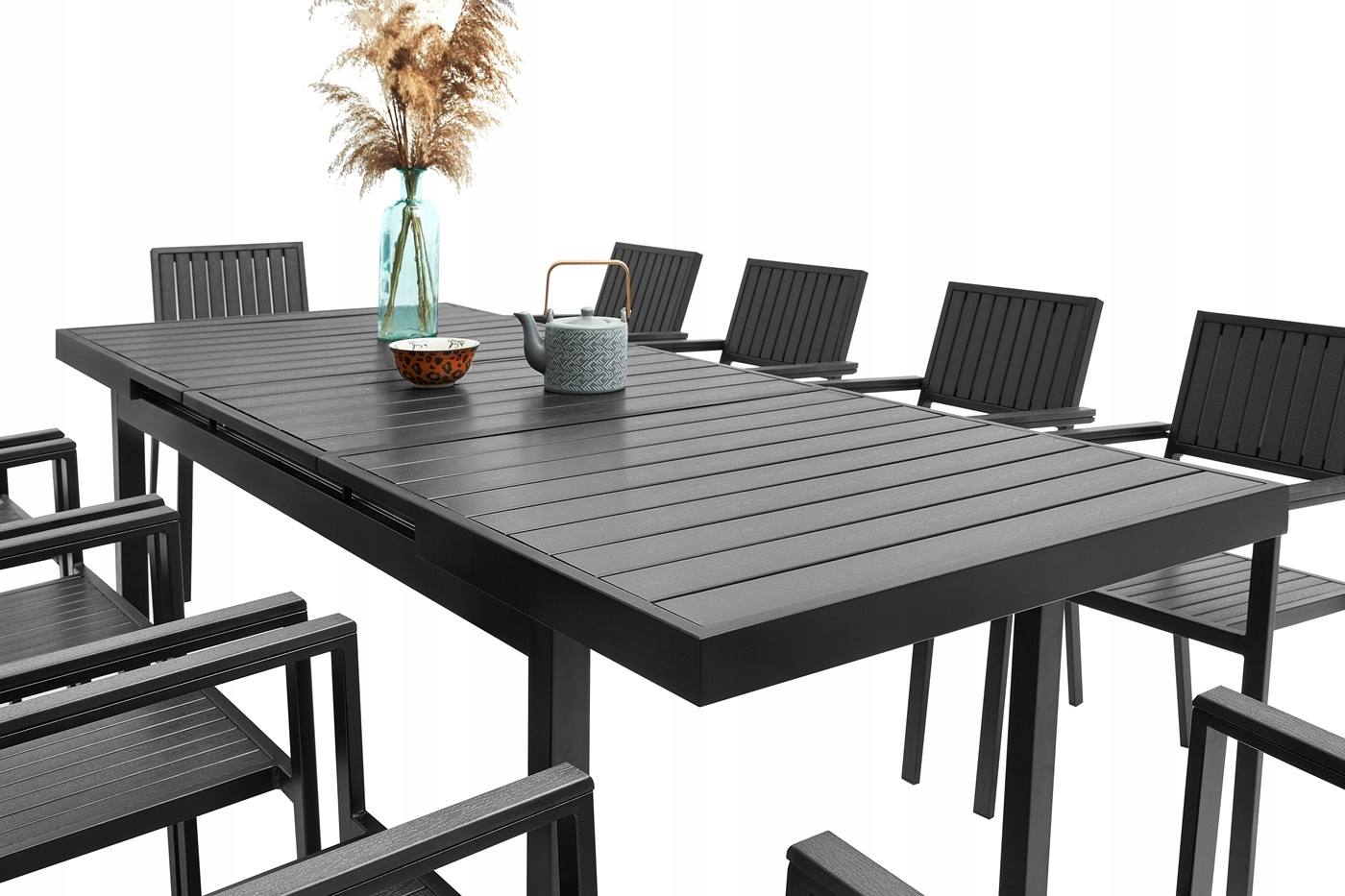 ZESTAW MEBLI OGRODOWYCH KOMPOZYTOWYCH 10+1 Styl tradycyjny