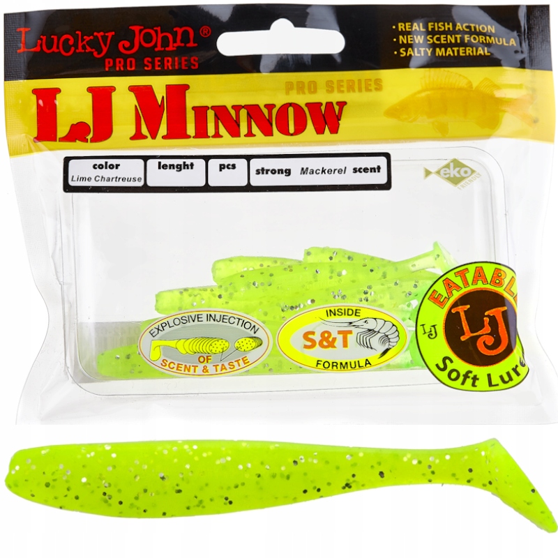 Guma Ripper Lucky John Minnow 2.2'' 5.6cm 071 Lime Chartreuse 10szt. Killer