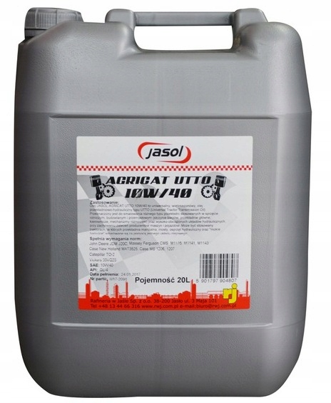 JASOL AGRI UTTO 10W/40 20L przekładniowo-hydrauli