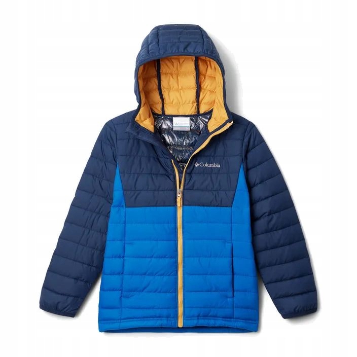 Detská páperová bunda Columbia Powder Lite Hooded bright indigo navy M