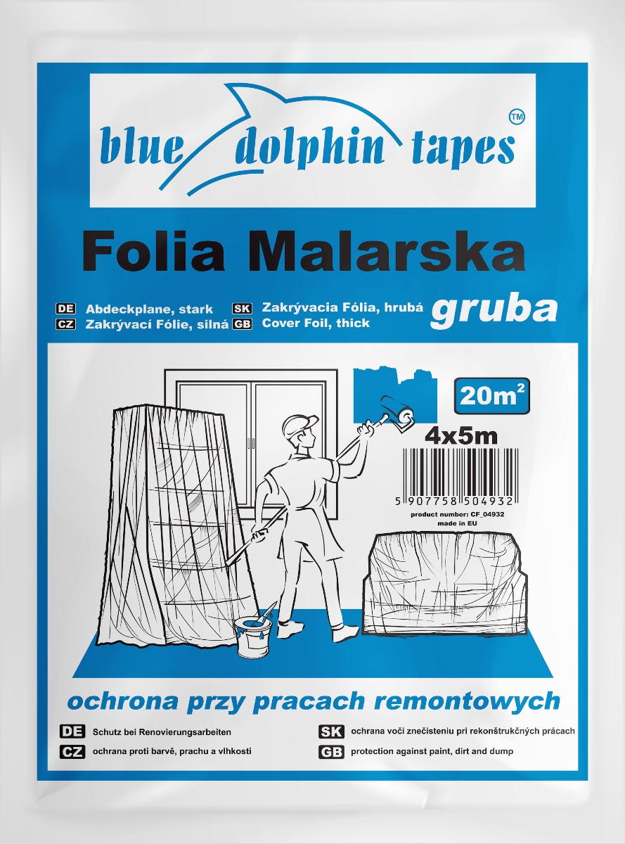 

Folia malarska gruba 4 x 5 m Bluedolphin