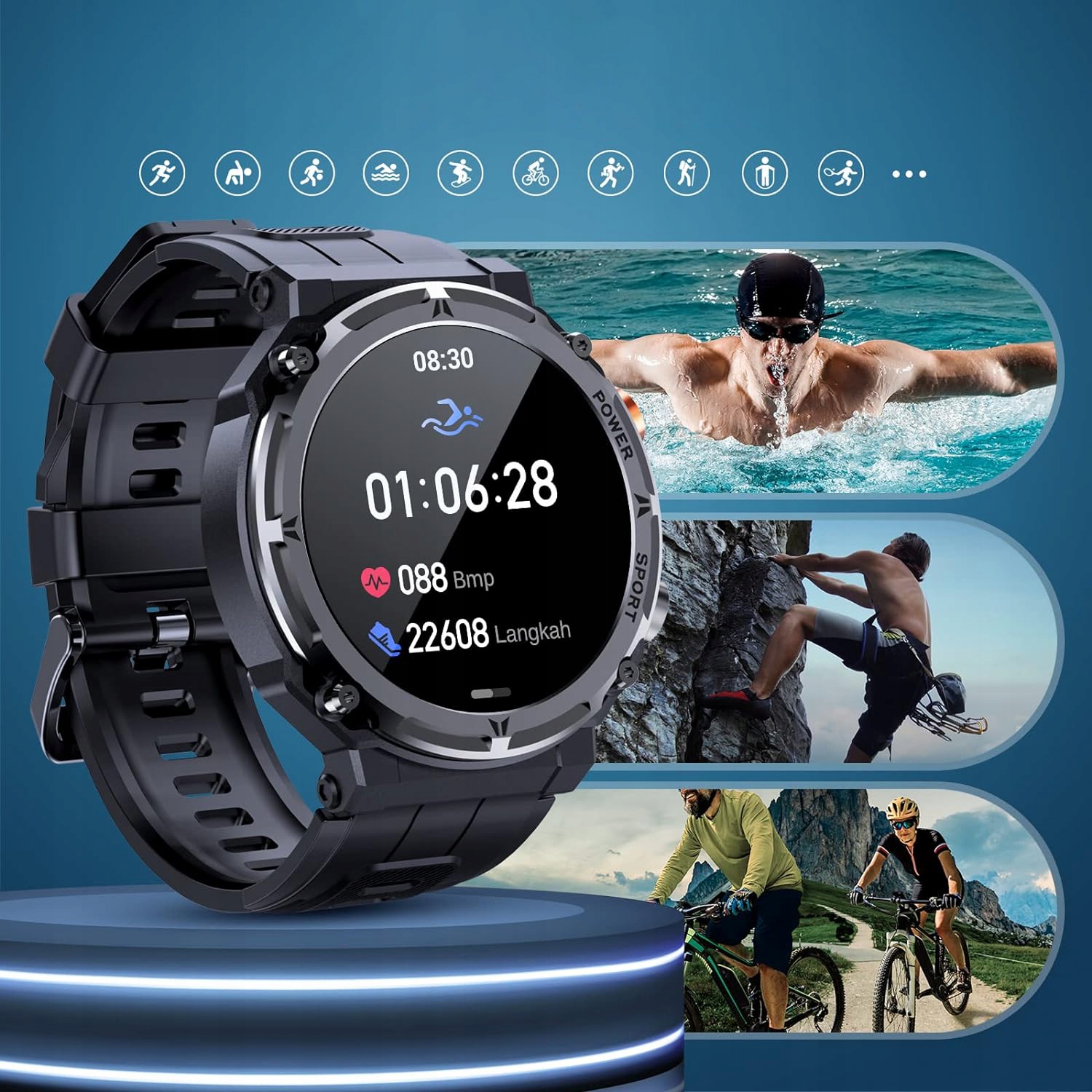 Smartwatch C21pro Bluetooth 5.2 z Dzwonienia i 111 Trybami Sportowymi Materiał paska guma