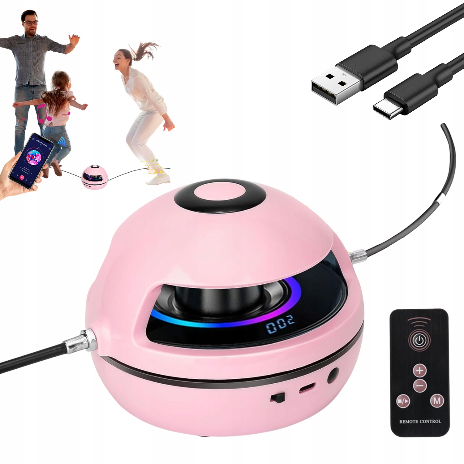 Profesjonalny Skakanka Bluetooth Z Pilotem 10 Prędkości Trening Fitness