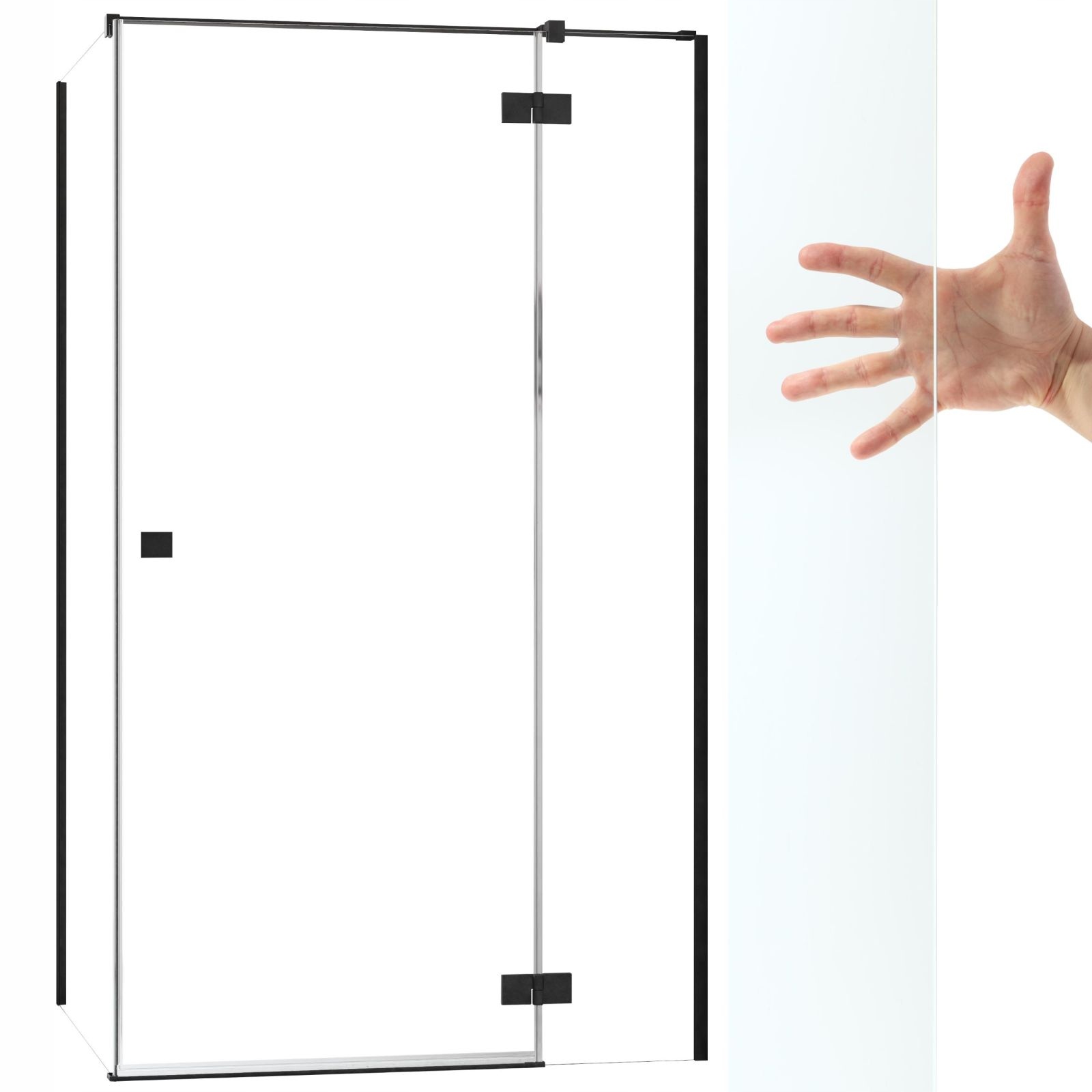 Kabina Radaway Essenza Black Kdj 100x80 P czyste