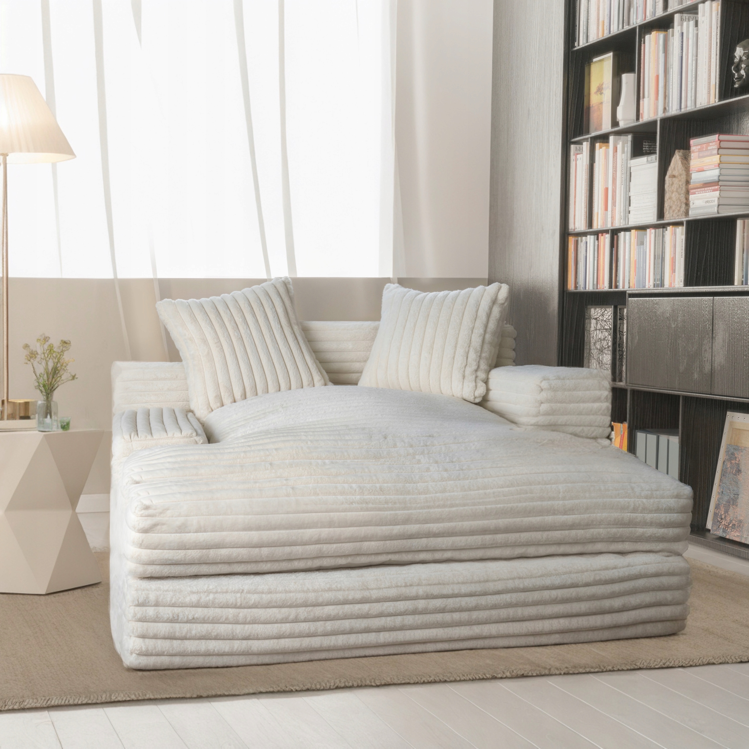 Rozkladacia pohovka s funkciou spania, s dvoma vankúšmi, 152X135X80CM