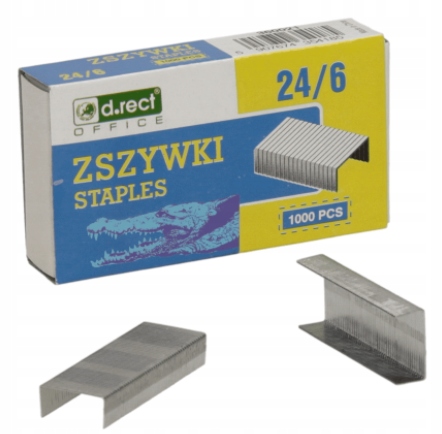 

Zszywki 24/6 1000szt mocne ocynkowane zszywacz