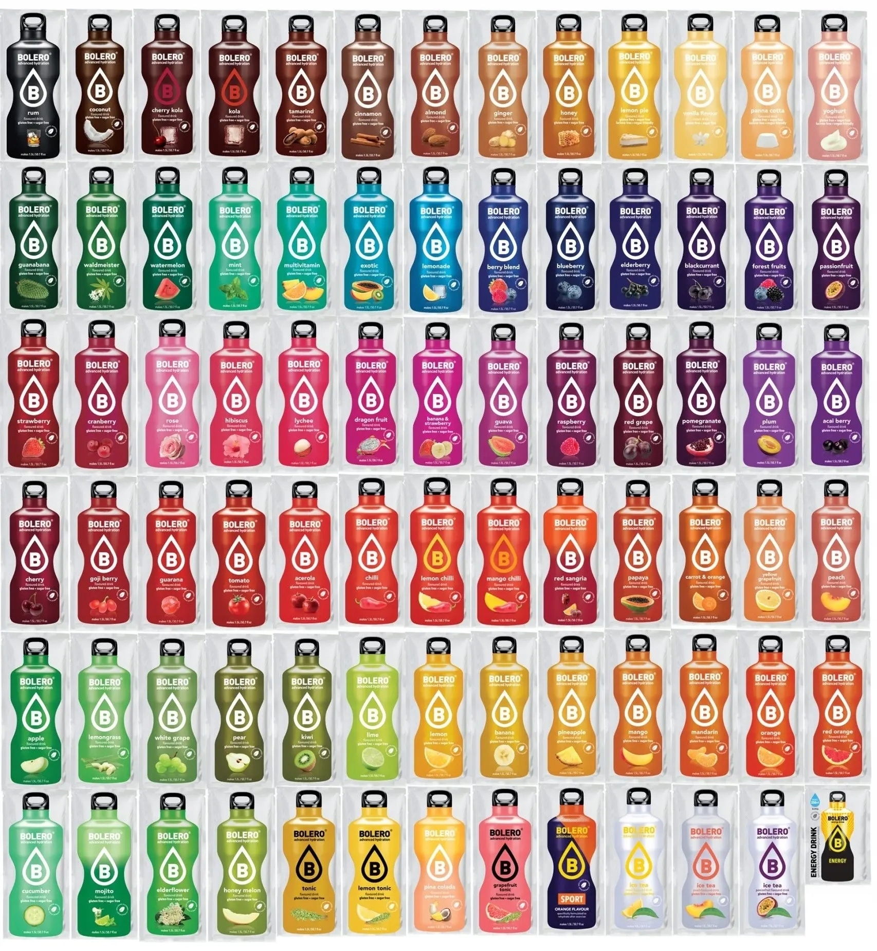 Levně Bolero MIX 78 Příchutí Nápoj Bez Cukru Bez Kalorií, Hubnutí Drink