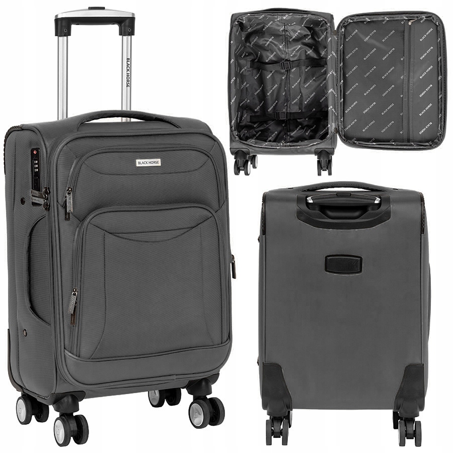 Black Horse Mała Walizka Na Kółkach Podróżna Kabinowa Miękka