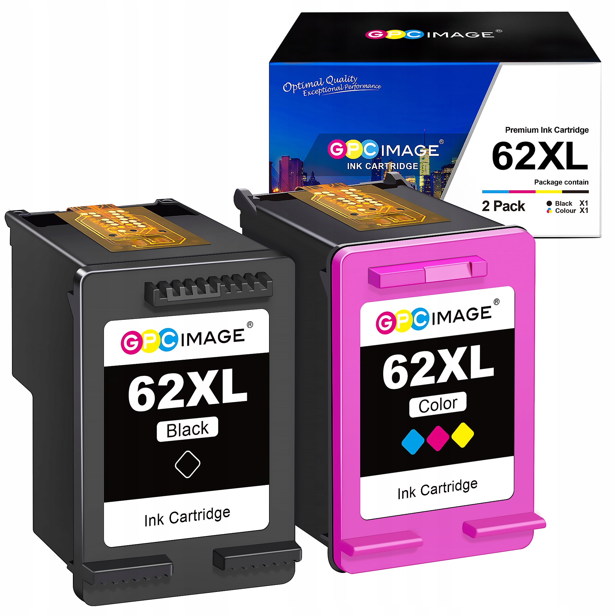 Zestaw 2 Tuszów 62XL do Hp Envy 5540 7640 5548 5640 5646 OfficeJet 5740 5742