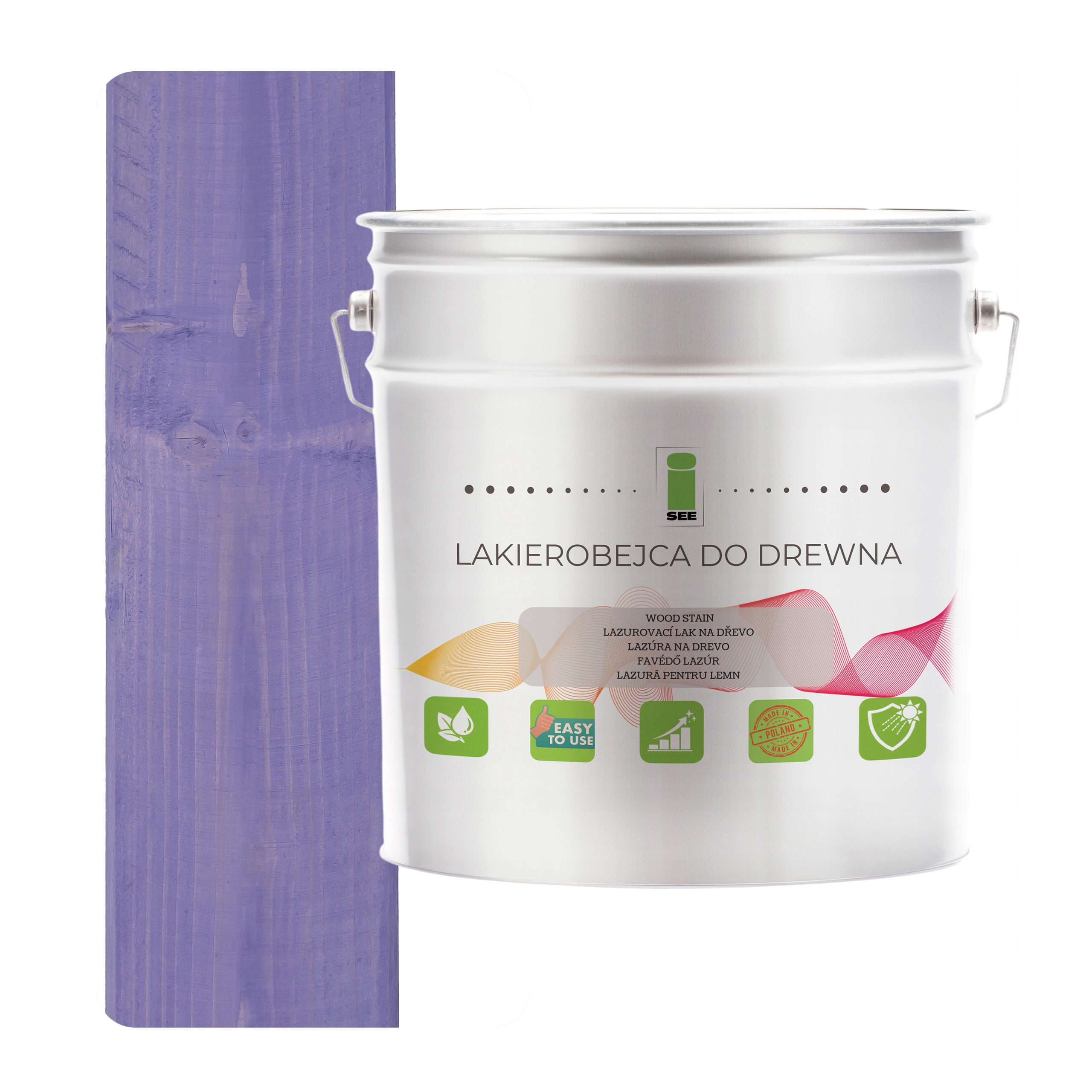 Lak na dřevo levandulový, hydrofobní, bez zápachu, satén 3v1 5L H2629