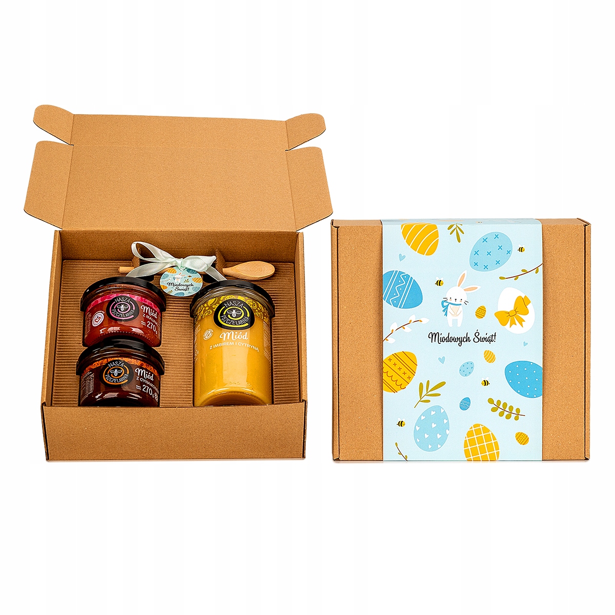 Levně Set Přírodní Polský Med 650g+2x270g Dárek Na Vánoce Velikonoce