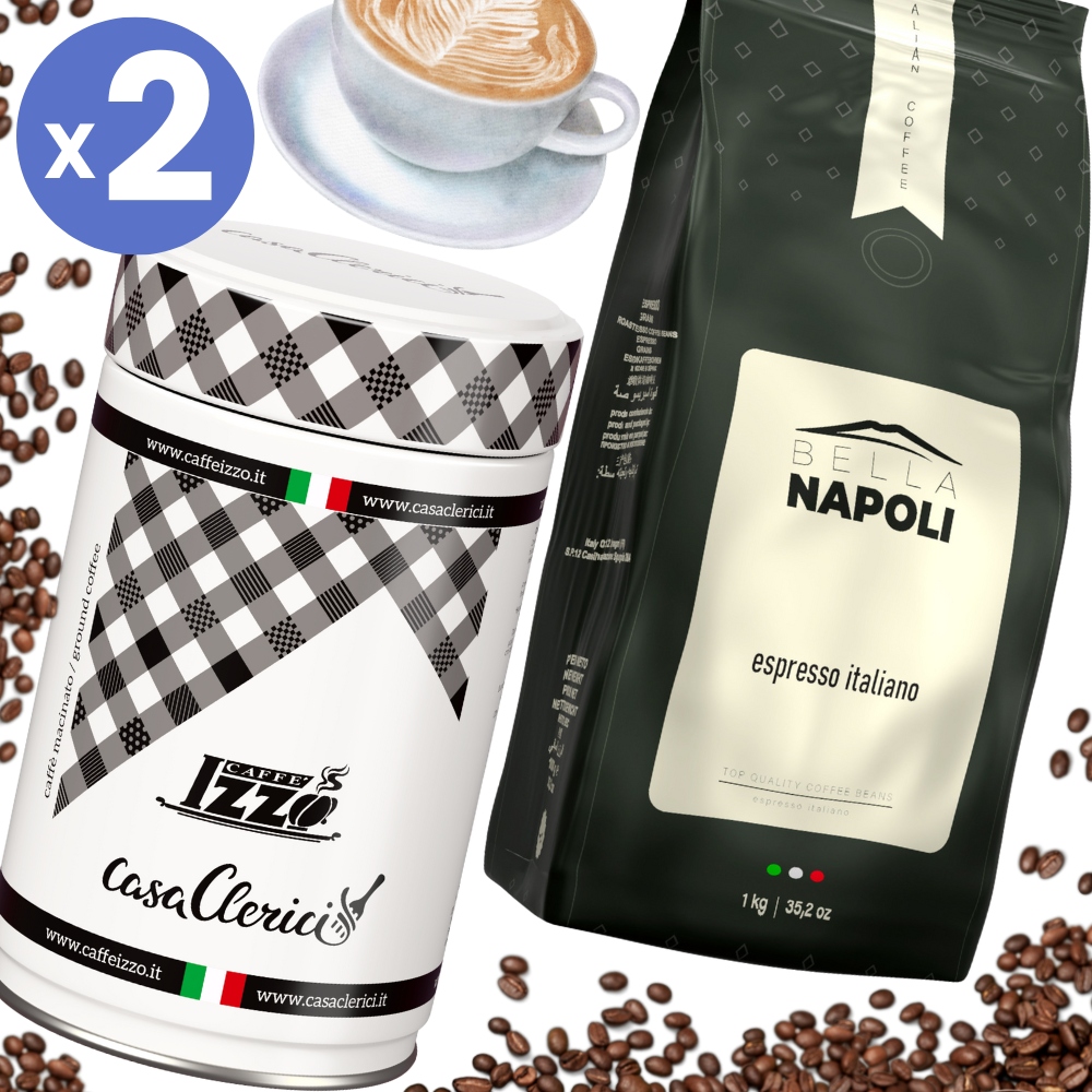 Pomysł MIX Włoska kawa ziarnista 1kg kawa mielona parzona 250g