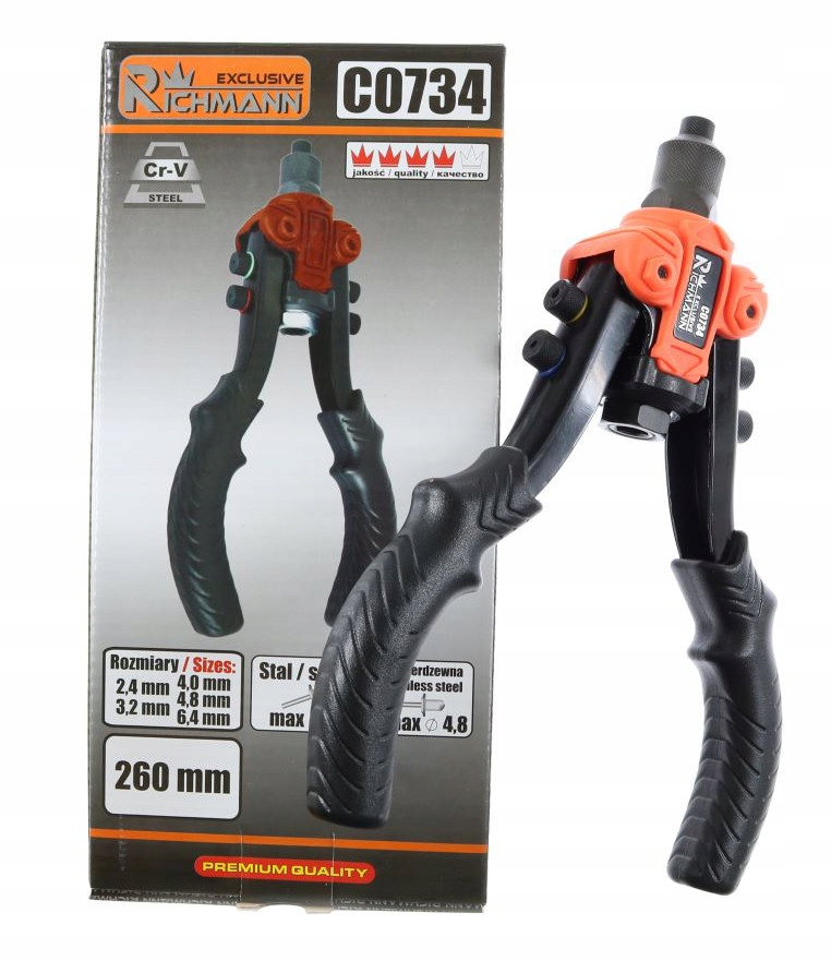 

Nitownica Nożycowa 260mm Do Nitów 2,4 6.4mm