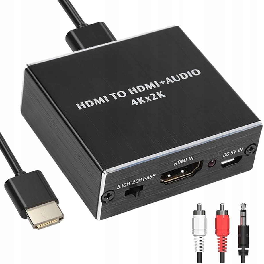 Ashata Rozdělovač extraktoru Hdmi 4K 2K audio pro Spdif Toslink Hdmi 5.1 Ch