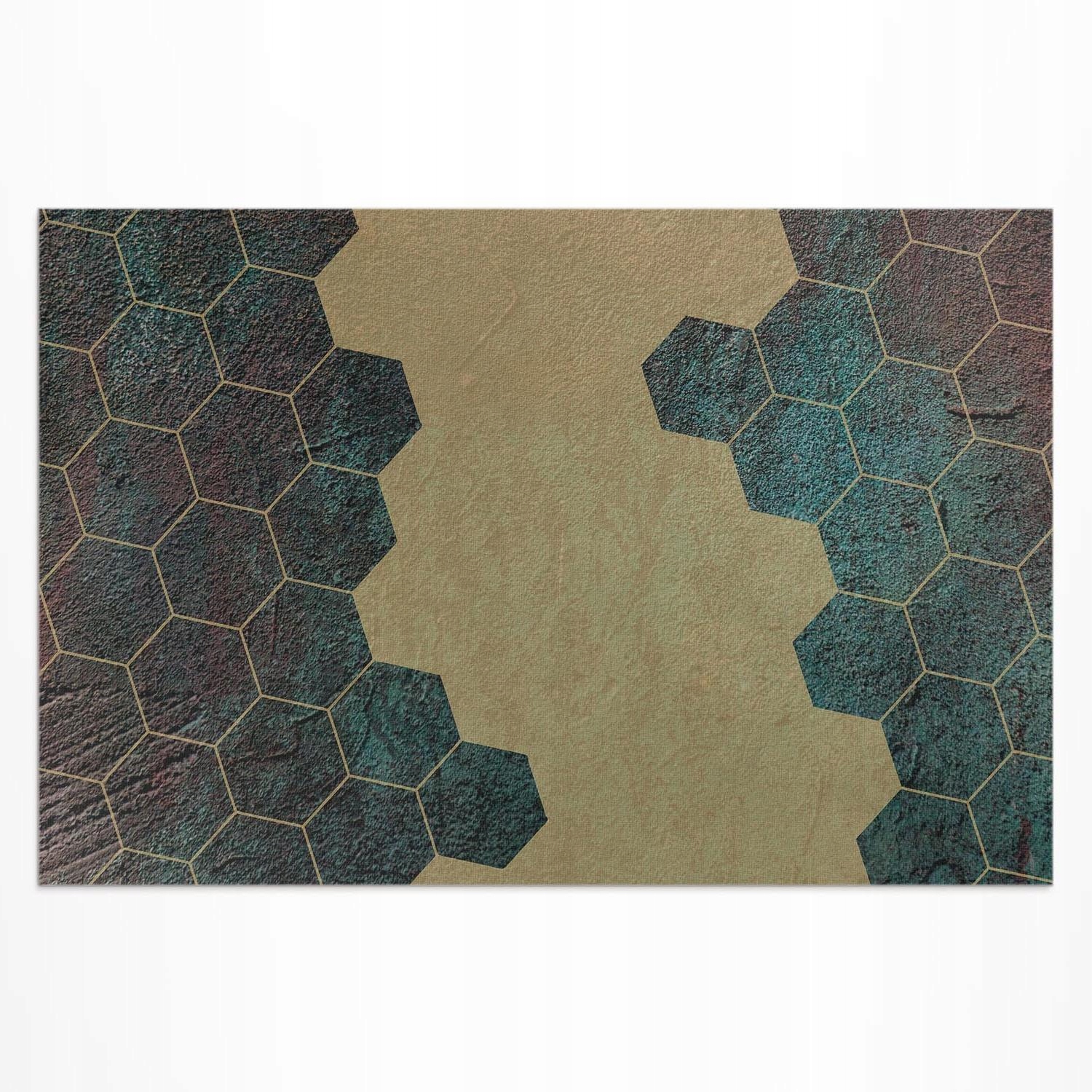 Balkónový vinylový koberec Uv Betónové hexagony moderný dizajn 80x120 cm
