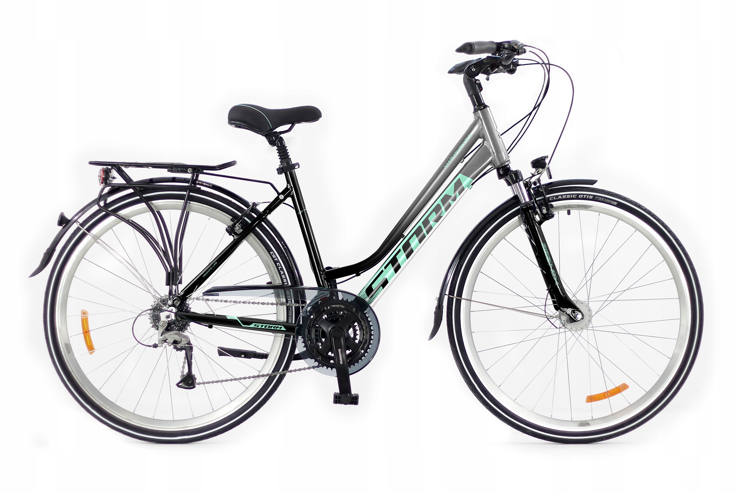 Rower Storm Marathon 6.0 Lady srebrny/czarny/turkus 17
