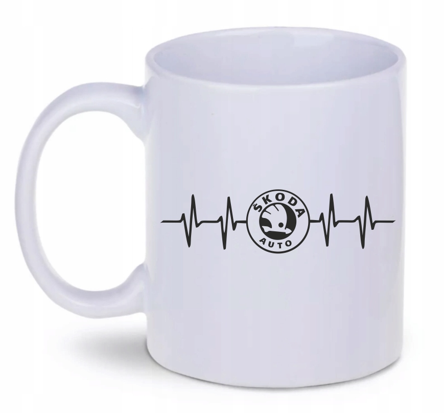 Kubek 330ml biały D248 SKODA LINIA ŻYCIA EKG