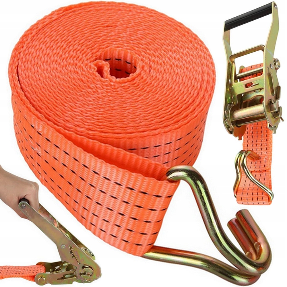 PAS TRANSPORTOWY PASY TRANSPORTOWE Z NAPINACZEM MOCUJĄCE MOCNE 10M 50MM 5T