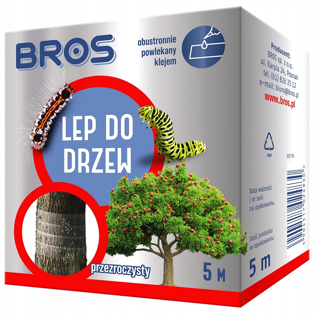 BROS LEP TAŚMA PRZEZROCZYSTA DO DRZEW NA OWADY GĄSIENICE MRÓWKI 5MB
