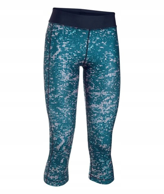 Kalhoty Under Armour Heatgear Printed Capri Dámské MODRÉ-953 S
