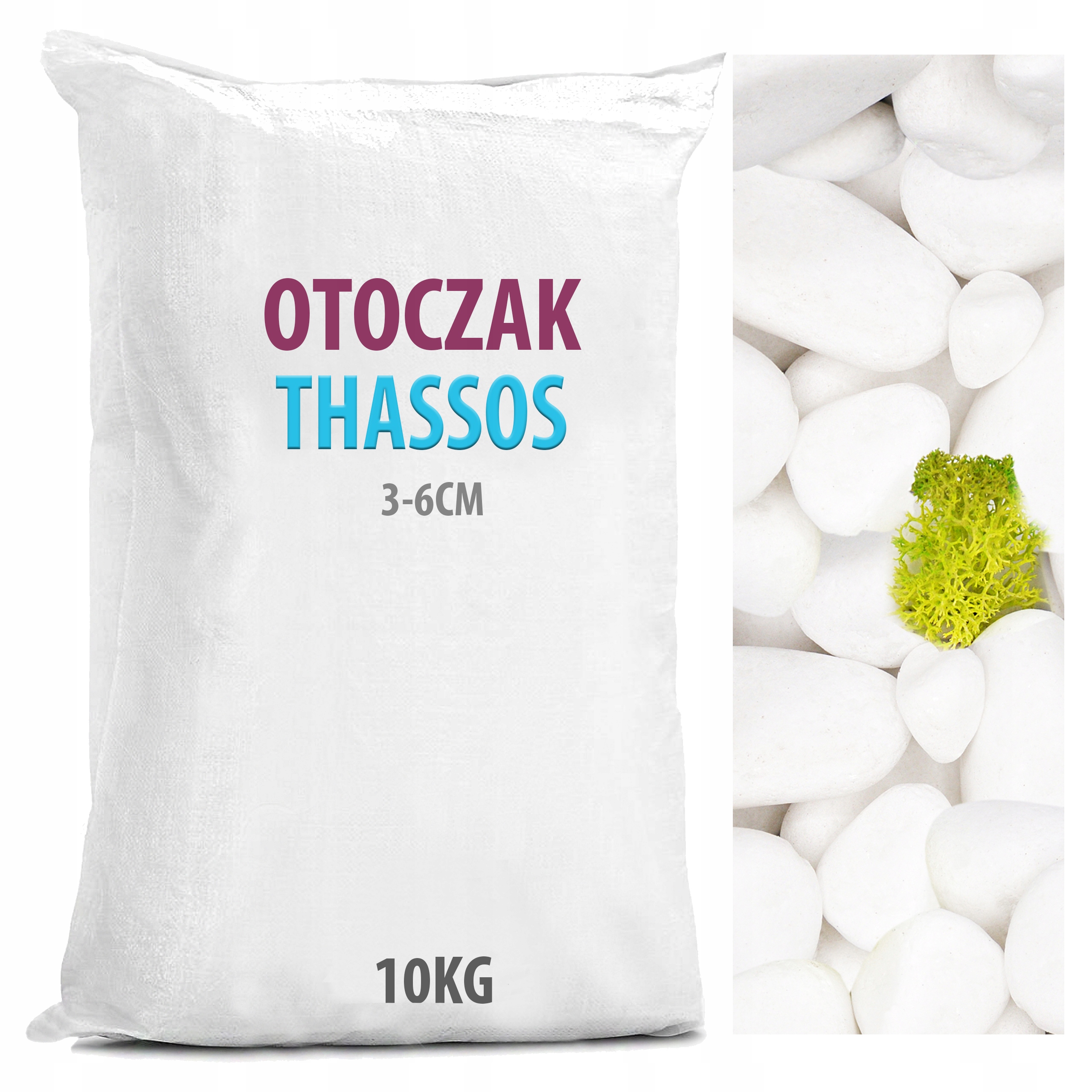 

Biały Kamień Śnieżnobiały Thassos 3-6cm 10KG
