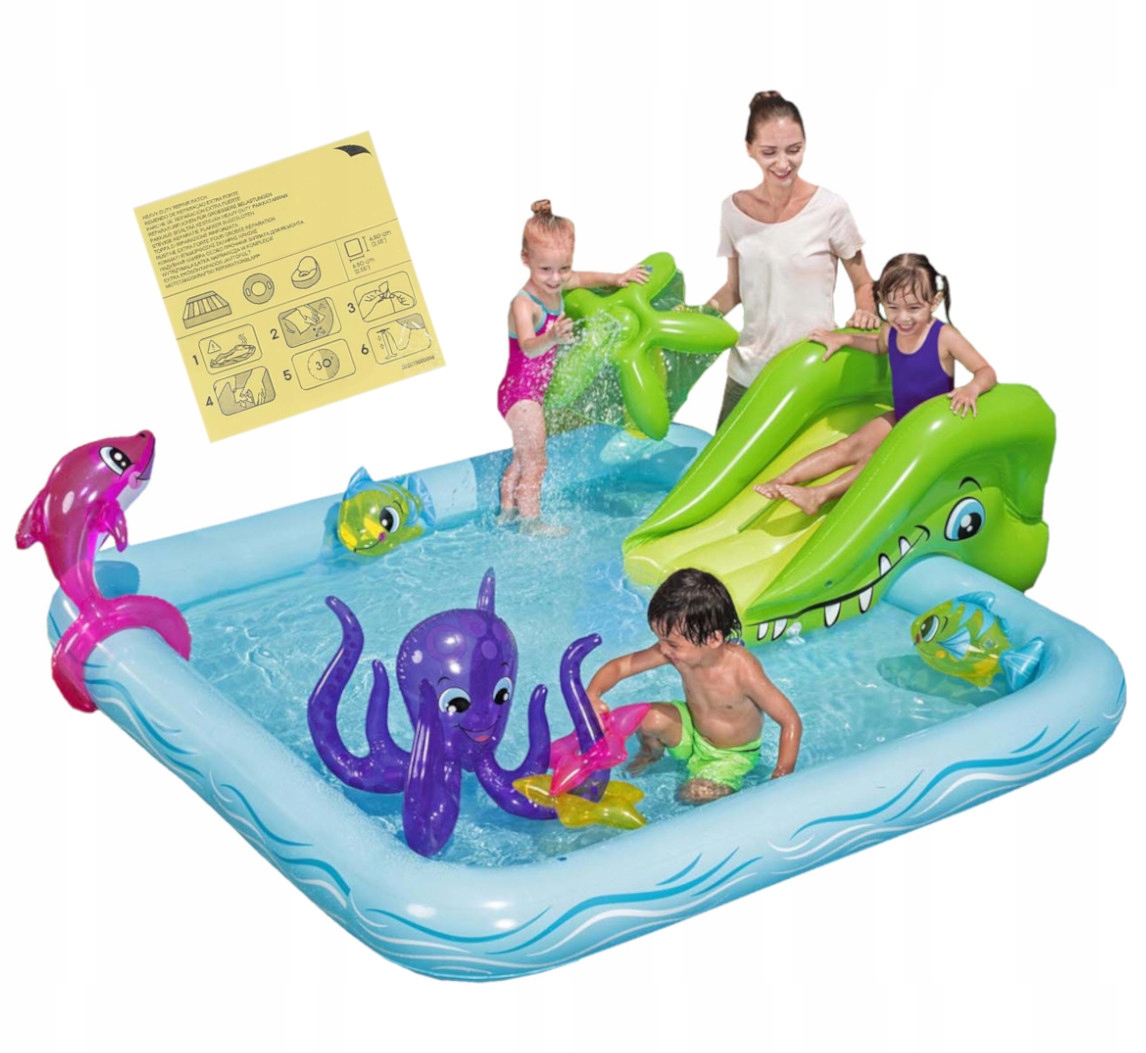 Nafukovací vodní Dětské Hřiště Akvárium Bazén Bestway 53052+Skluzavka New 2026