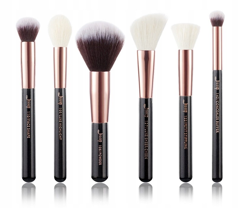 

Jessup Zestaw 6 pędzli do makijażu T164 Black Rose