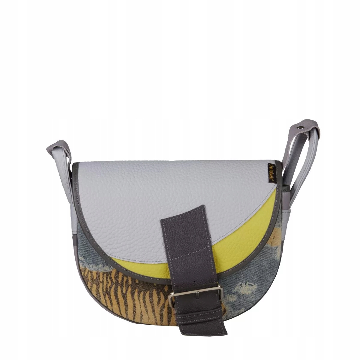 Kožená kabelka Přes Rameno dámská S potiskem denimu Słoń Torbalski