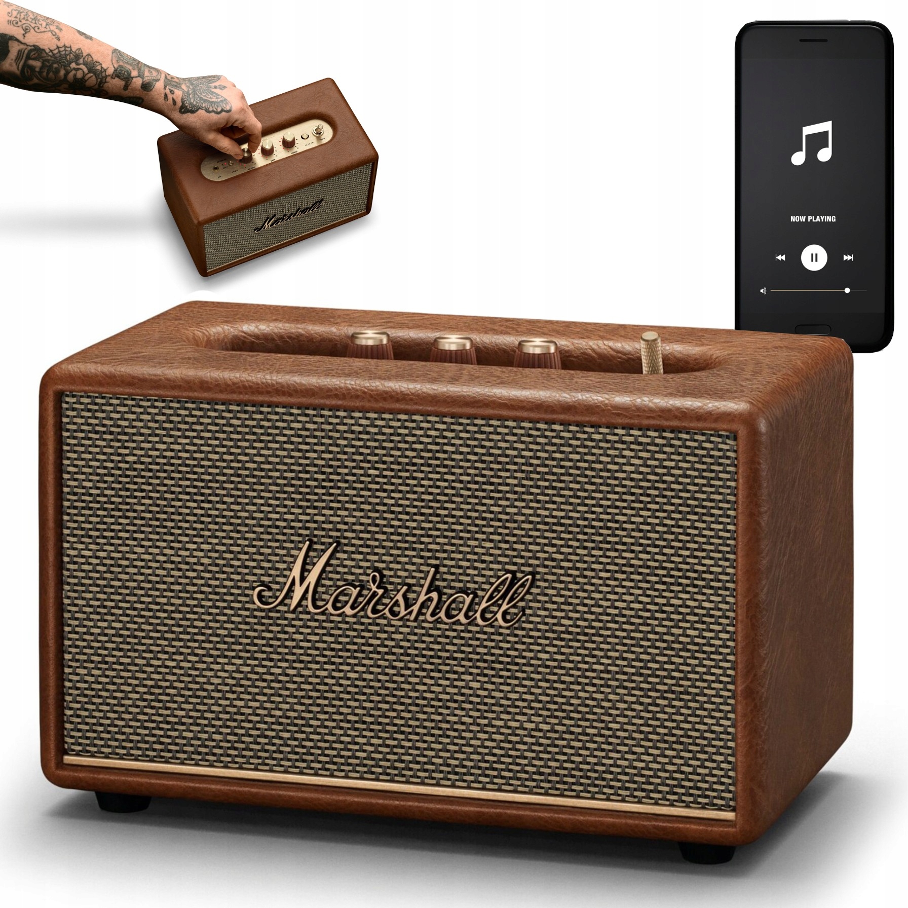 Marshall Głośnik Bluetooth Acton III Brązowy Klasyczny Design Retro Vintage