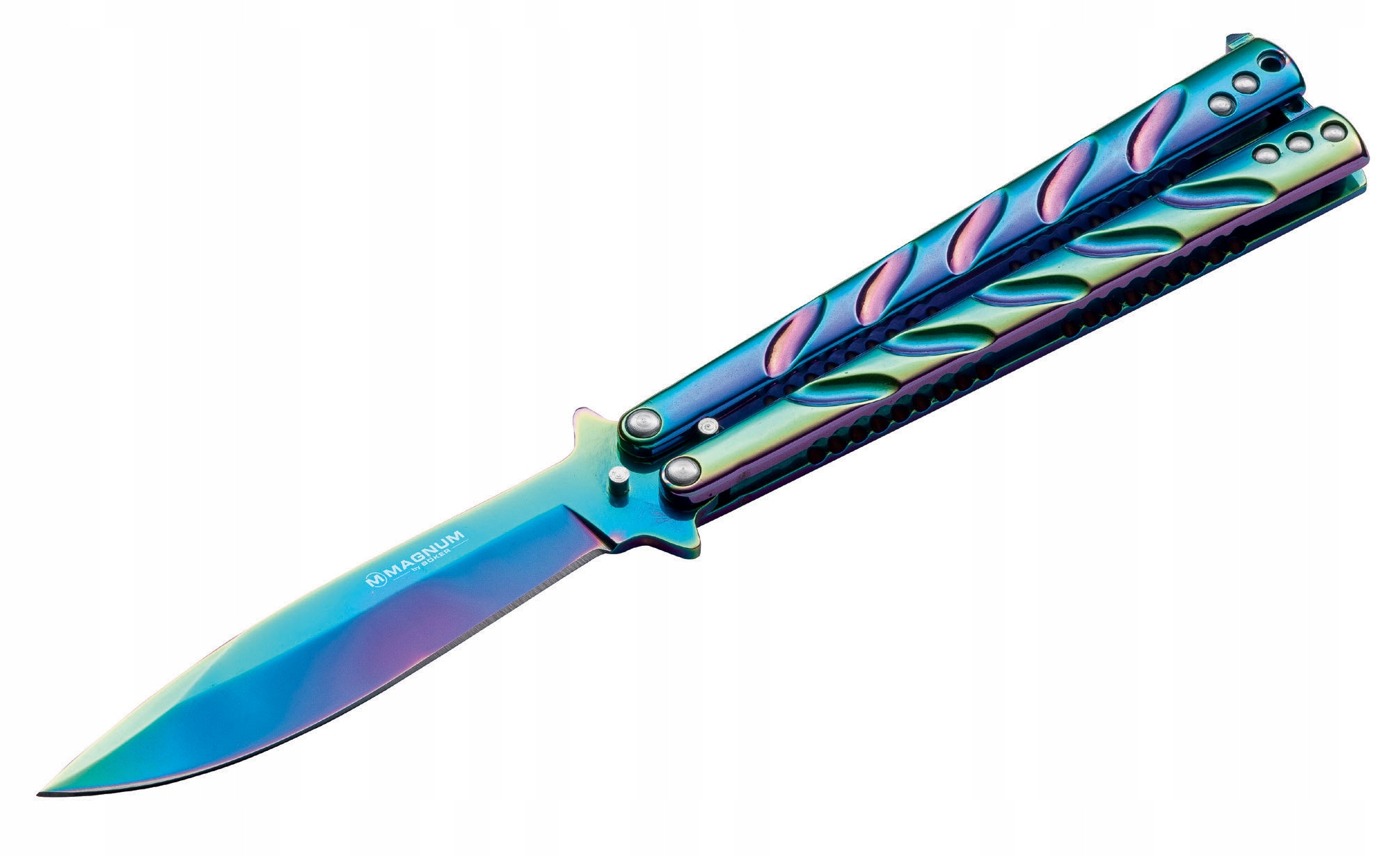 Nóż motylkowy Böker Magnum Balisong Rainbow 06EX401 440A 102 mm 155 g