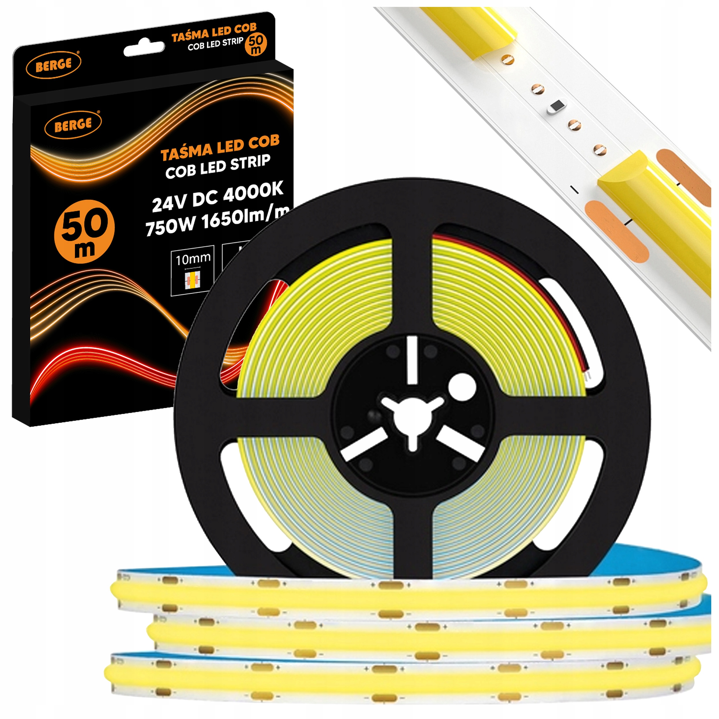 Led pásik 24V Cob 50 m 528 diód 15W/m 1650lm/m 4000K Profesionálny Premium