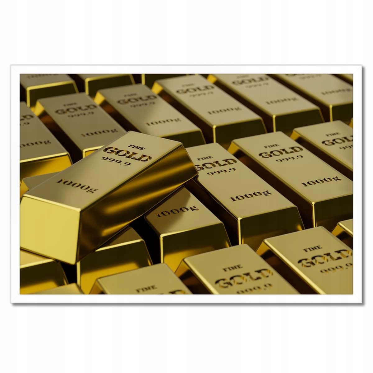 Plakáty v rámu 60x40 Zlato Slitky Gold 1000g