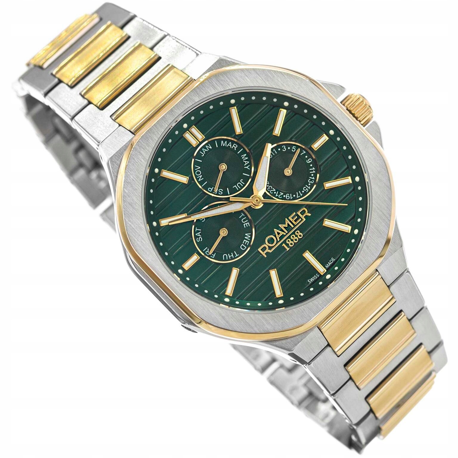 Pánské Hodinky Roamer Spirit Of Time 995989 47 75 20 Stříbrno-zlaté Datumovka