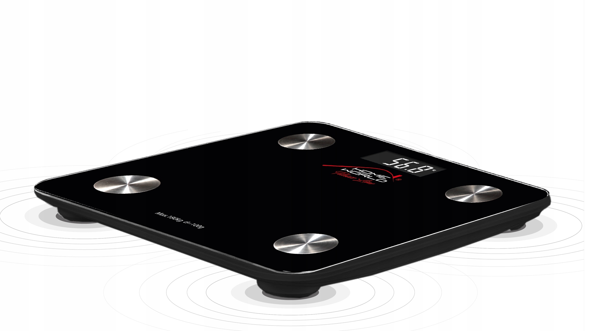 ANALITYCZNA WAGA ŁAZIENKOWA BLUETOOTH 12w1 CZARNA Komunikacja wyświetlacz