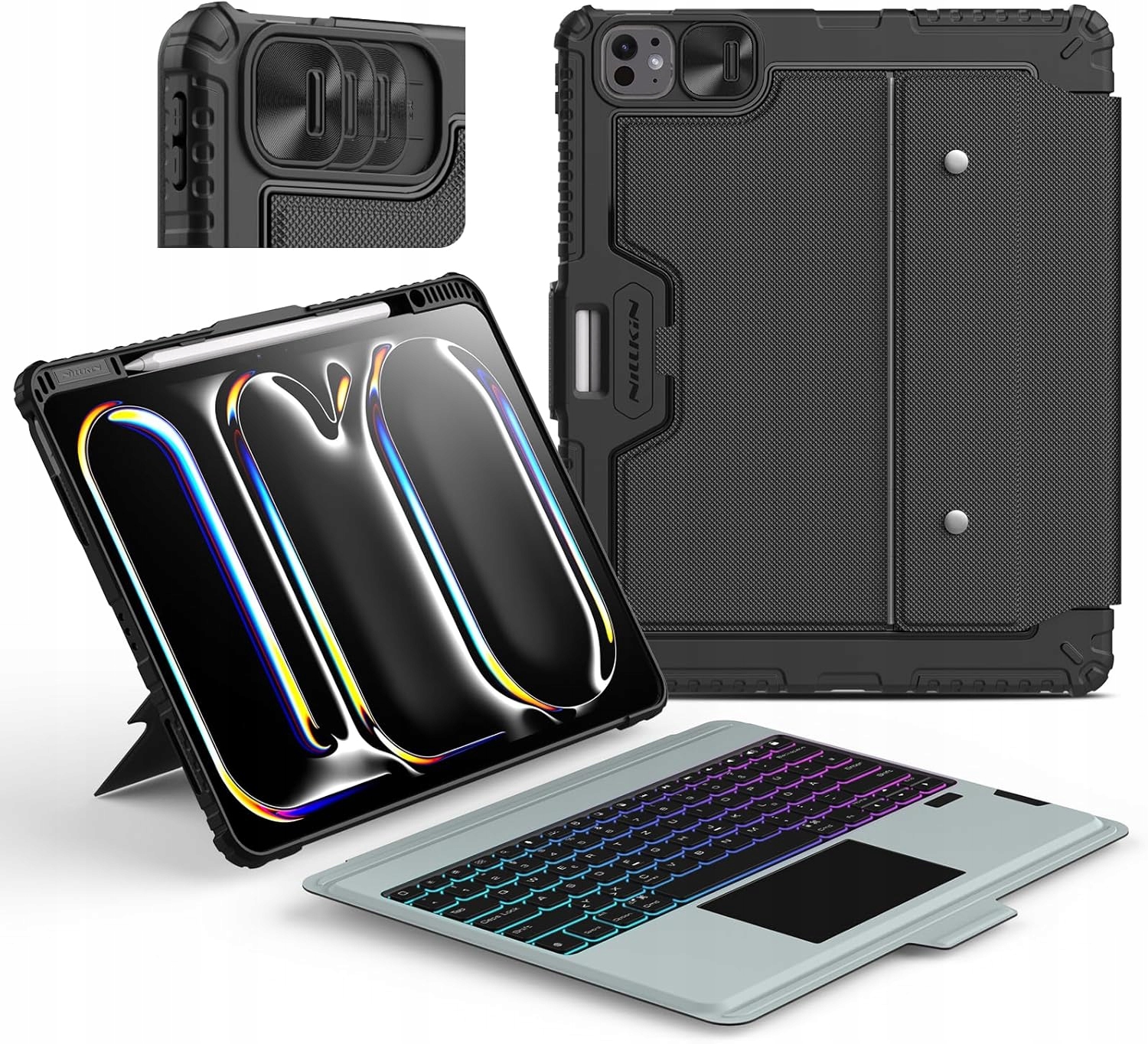 Pouzdro s klávesnicí pro iPad Pro 13 M4 2024 Nillkin Magic černé Qwertz