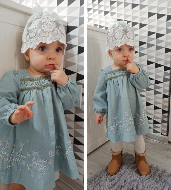 Czapka niemowlęca bonetka KORONKOWA BIAŁA na okazje CHRZEST 68-74-80-86 Kolor biały