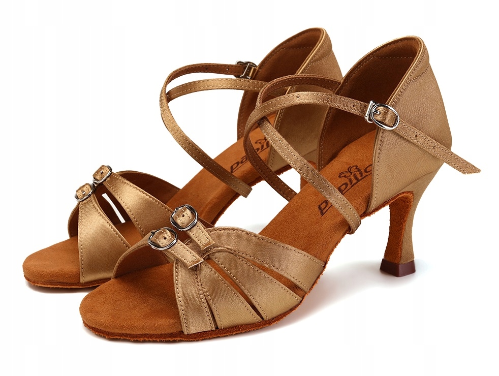 Buty Do Tańca Taneczne Regulowane Cieliste 7,5cm