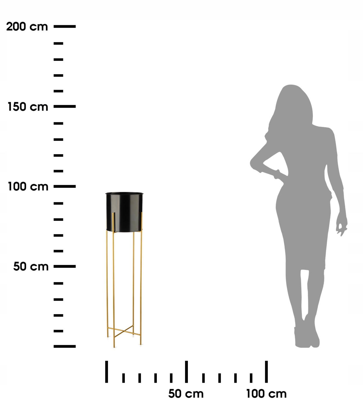 METALOWY ZŁOTY KWIETNIK Z DONICZKĄ NA ROŚLINY 95cm Marka HowHomely