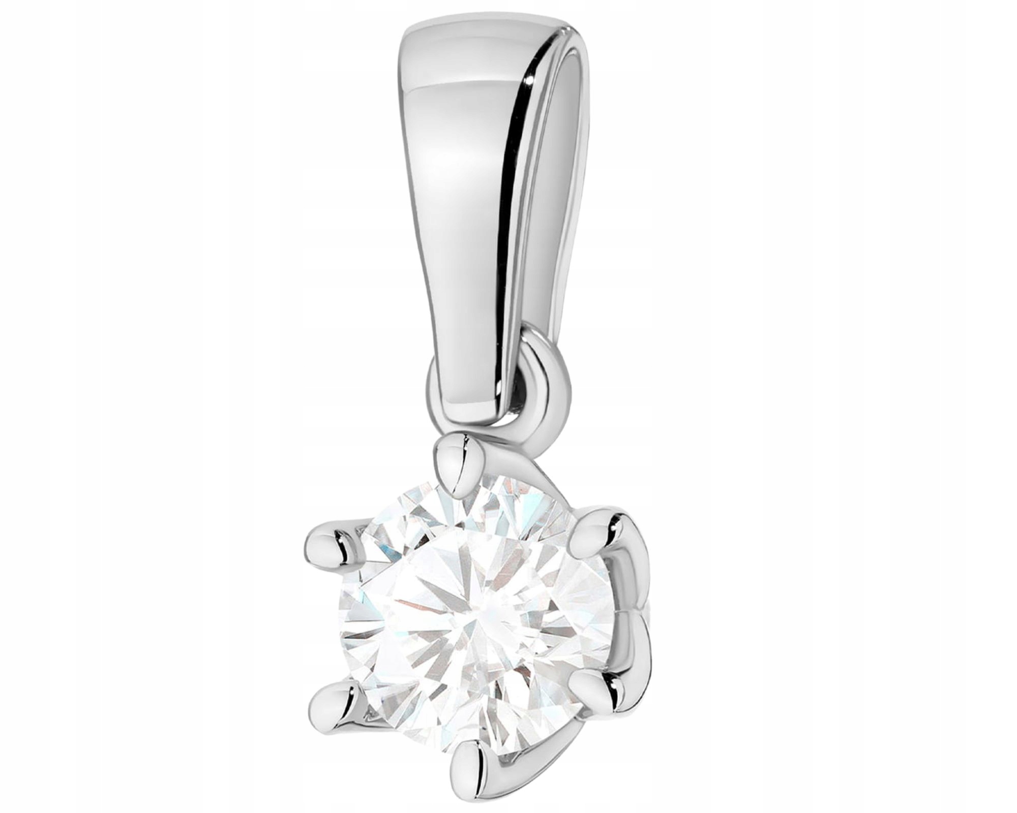 Jemný Přívěsek S Lab-grown Briliantem, Ušlechtilá Jednoduchost Bílého Zlata