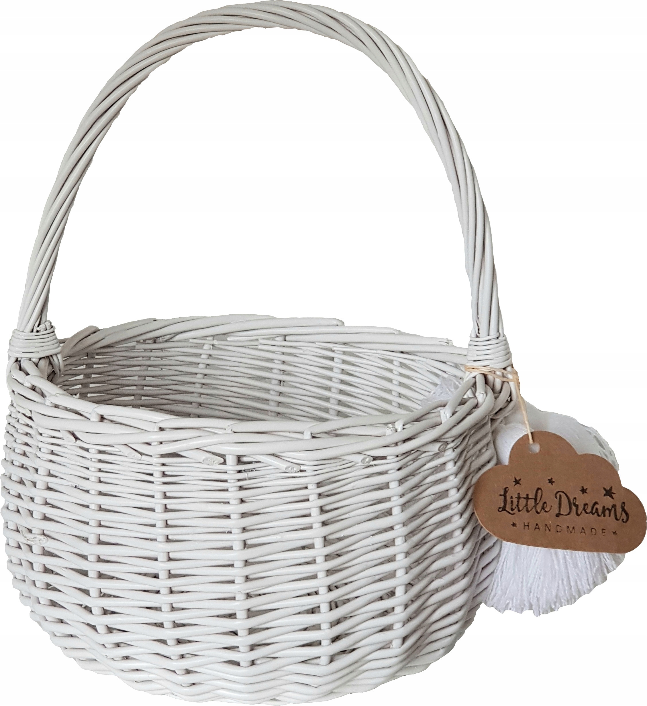 

Koszyczek Wiklinowy Duży Biały Wielkanoc