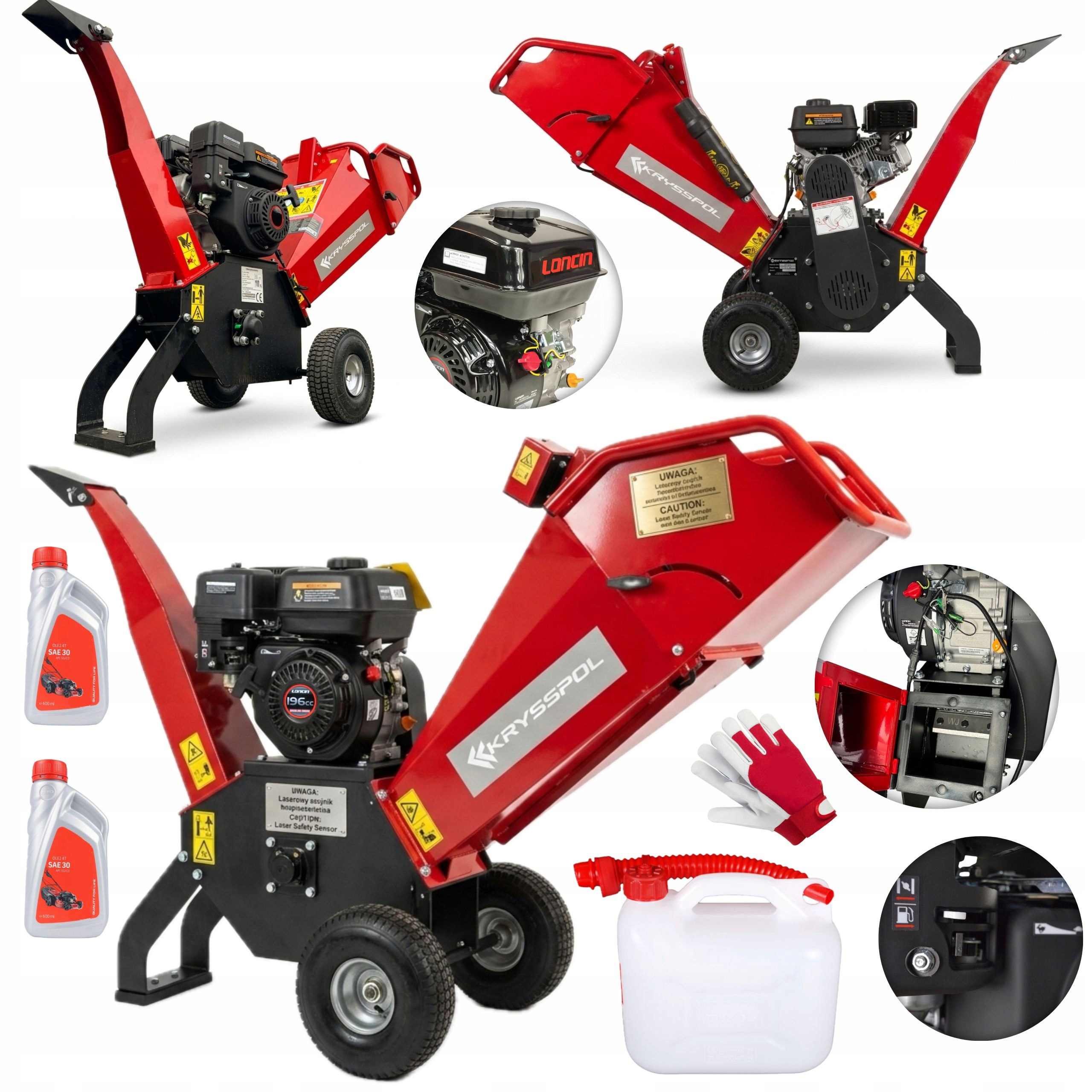Rozdrabniacz Spalinowy Rębak Do Gałęzi DR-GS-65H Silnik Loncin 196 10CM