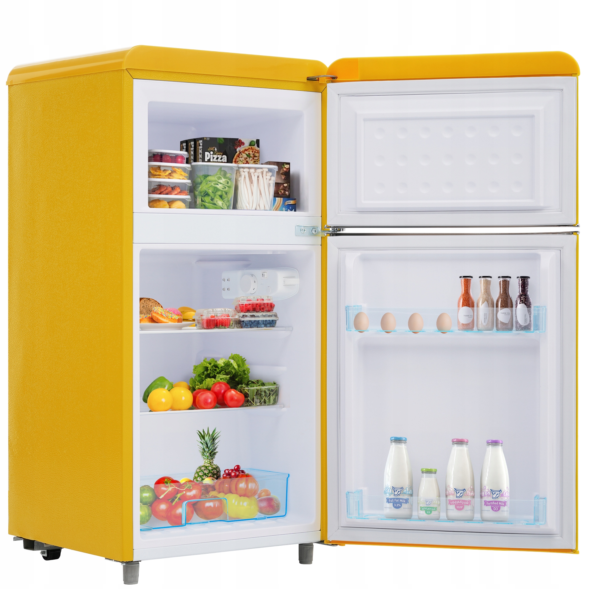 Retro lednička 72 litrů, objem mrazničky 21 litrů