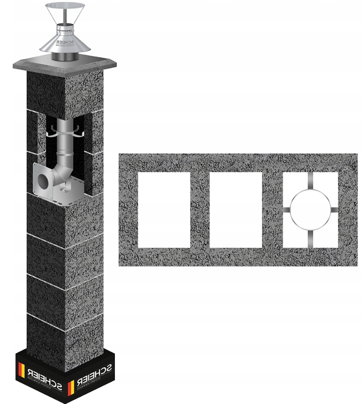 Systémový komínový systém Inox 80 10 m plyn W3 turbo vložka ocel 52x24