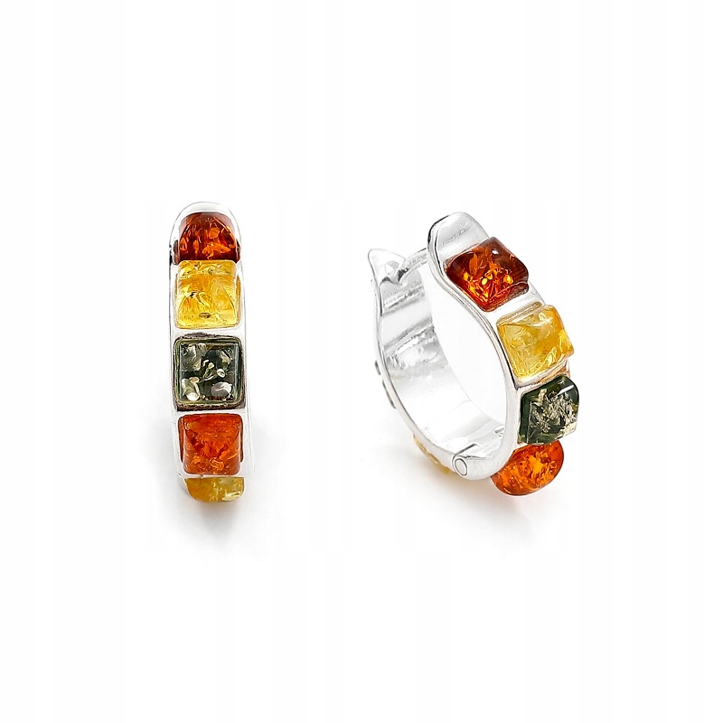 Klasické Stříbrné Náušnice S Jantarem