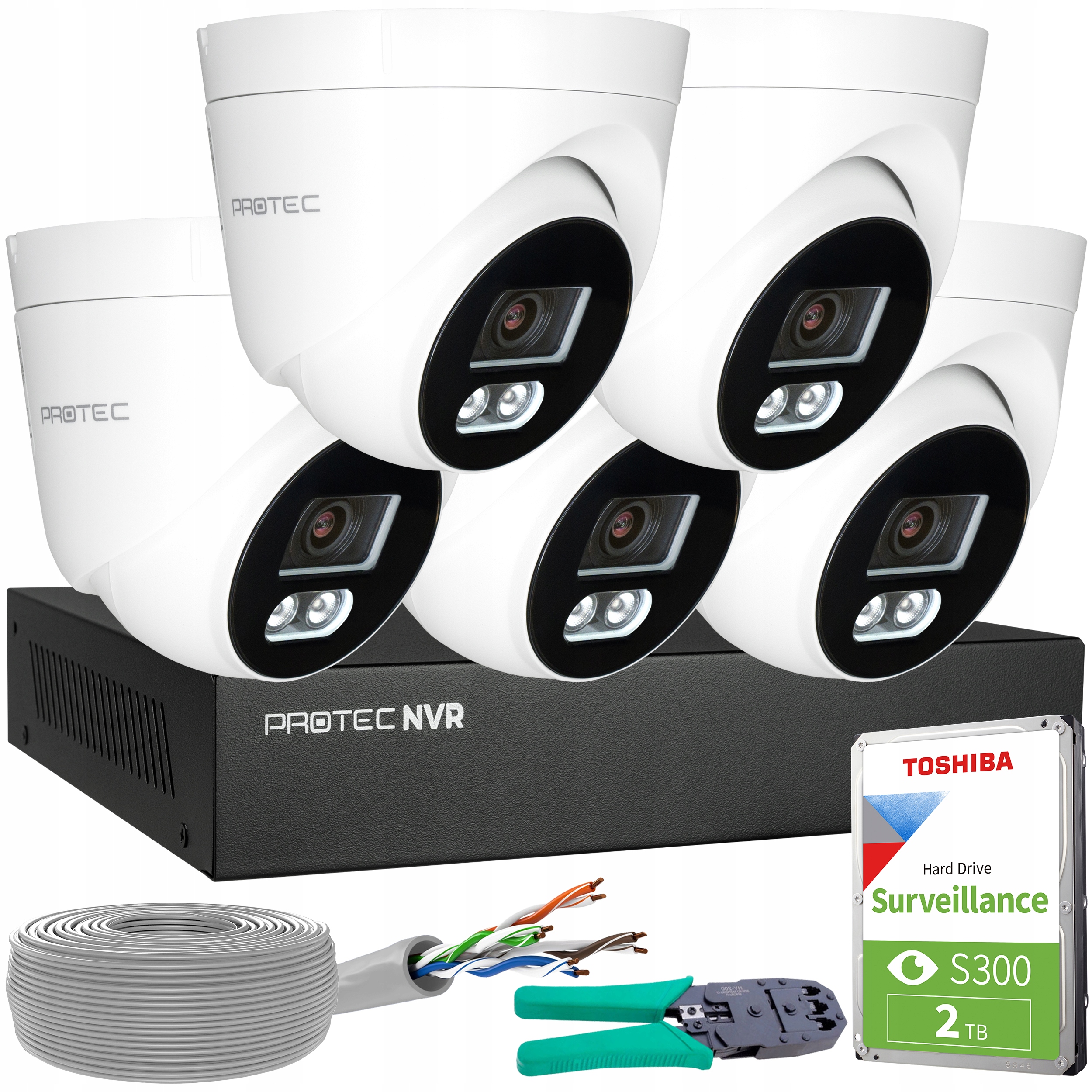 Sada pro monitorování 5 kamer Ip 8MP 4K Poe Detekce osob Hdd