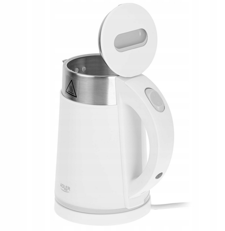 Czajnik Metalowy AD 1372 0,6L Biały - Automatyczne Wyłączanie