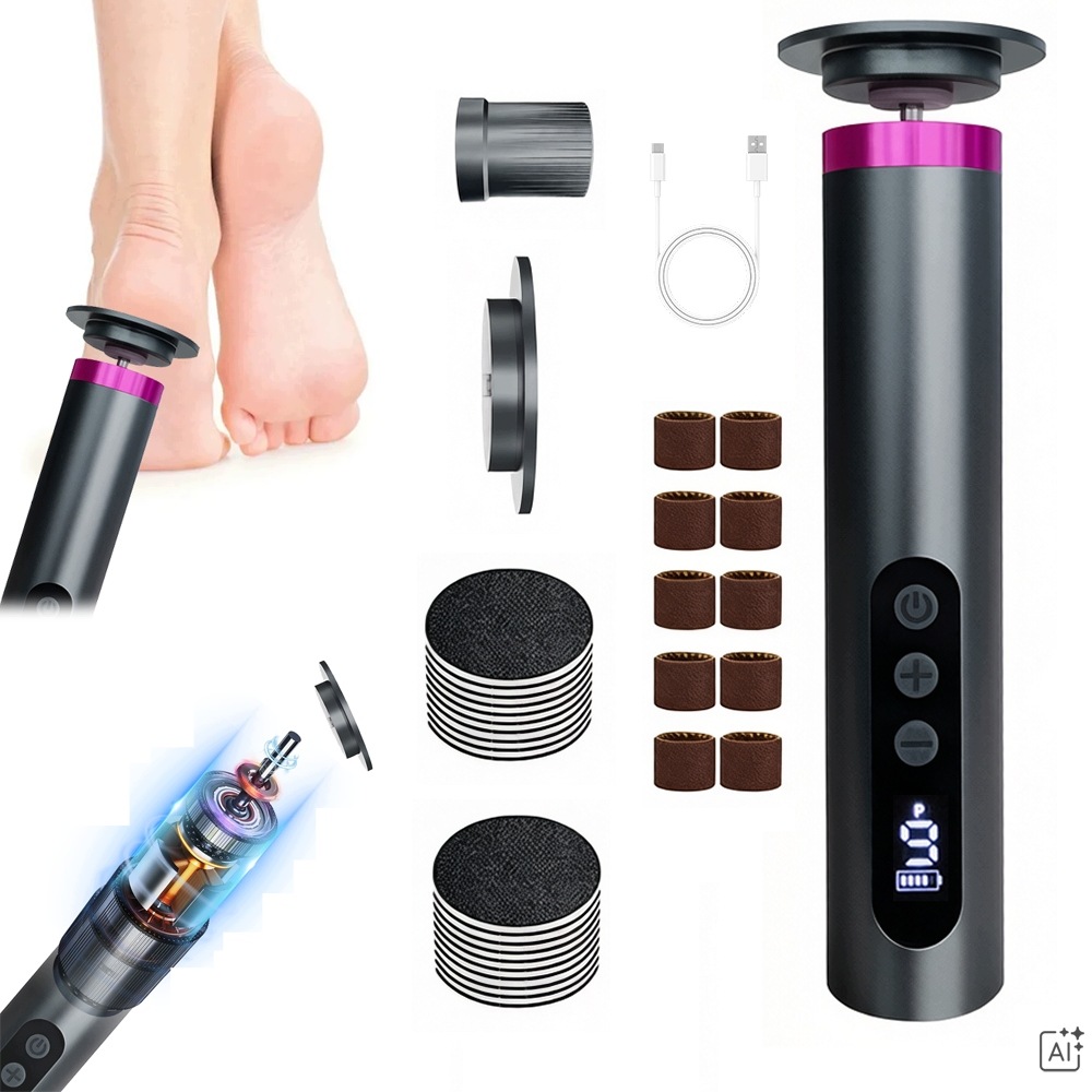 Pilník na paty bezdrátový Usb nástavce bruska struhadlo na nohy