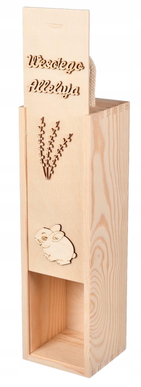 DREWNIANA SKRZYNKA NA BUTELKĘ WINA WIELKANOC EAN (GTIN) 5903938746307