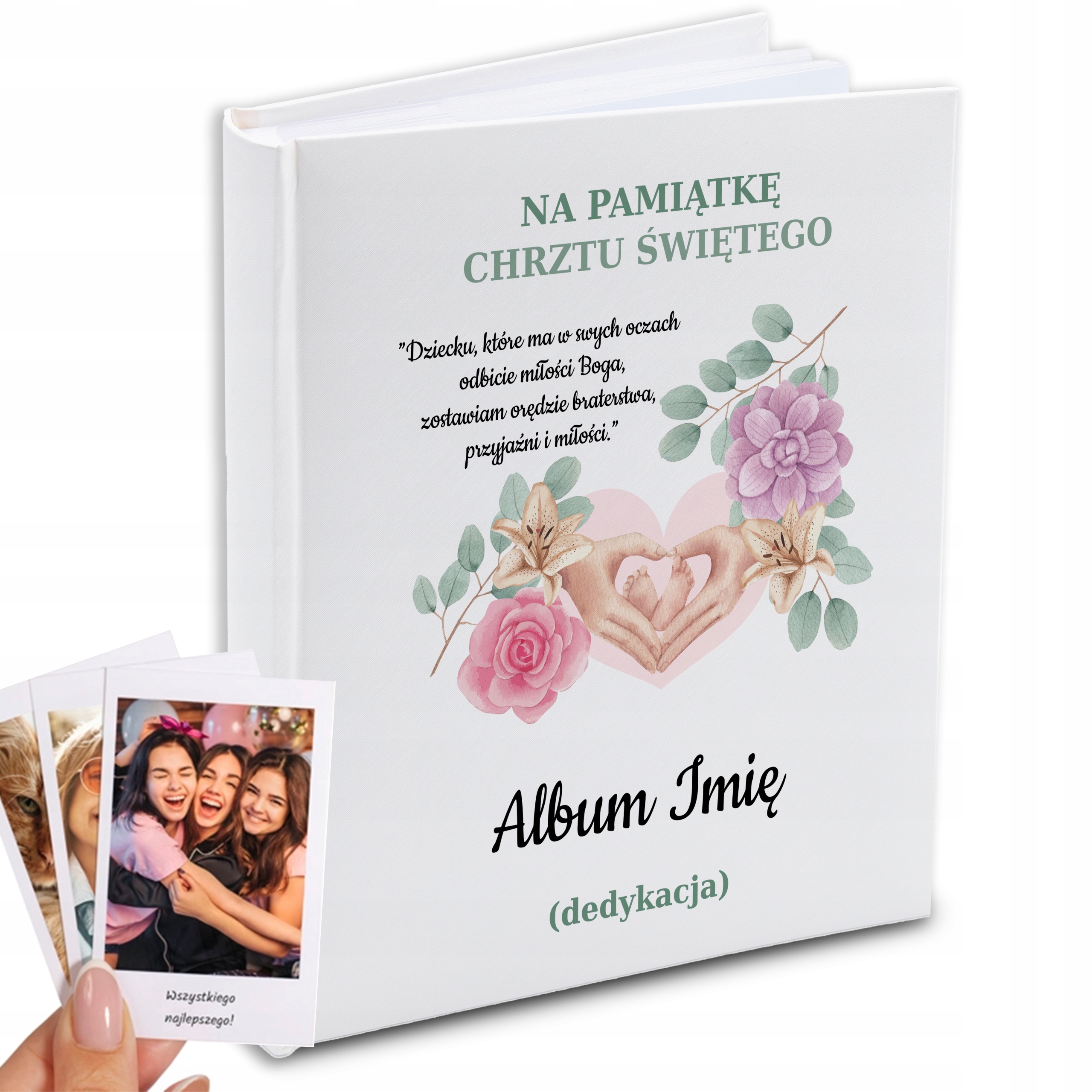 Album pro dítě na památku svatého křtu Dárek Bílý s kapsami