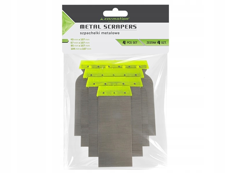SZPACHELKI METALOWE, ZESTAW 4 SZT. rakle do szpachli Marka Carmotion